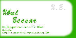 ubul becsar business card